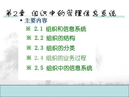 第2章组织中的管理信息系统解读