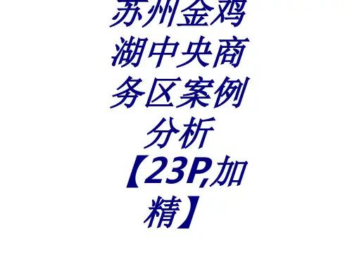 苏州金鸡湖中央商务区案例分析P加精课件