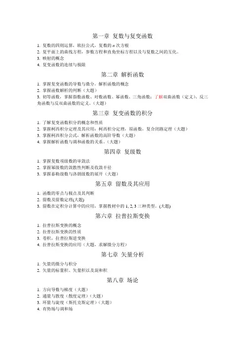 复变函数复习重点