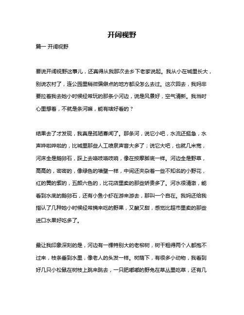 作文《开阔视野》