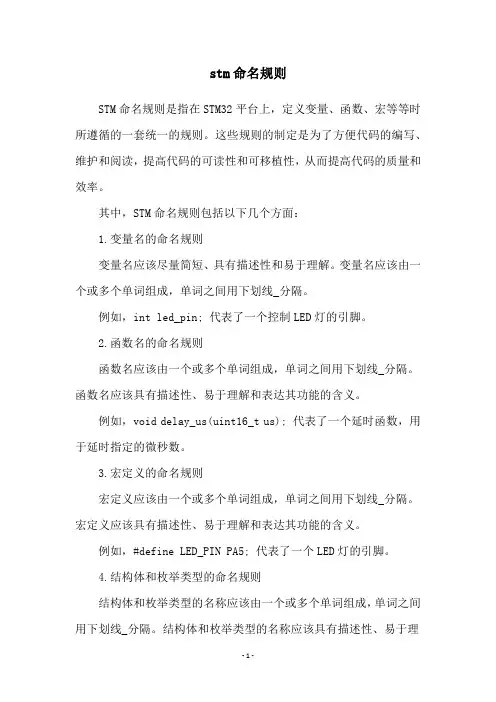 stm命名规则