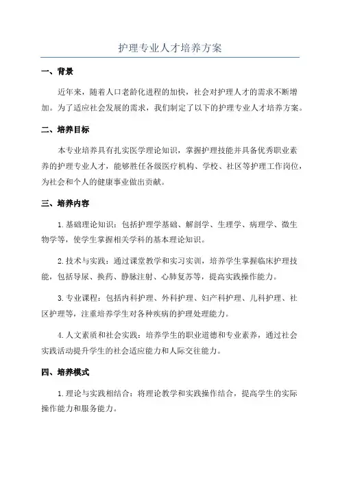 护理专业人才培养方案