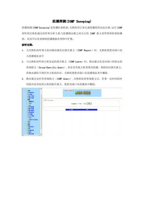 组播探测(IGMP Snooping)