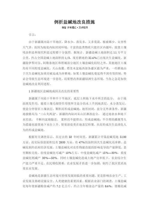 例析盐碱地改良措施