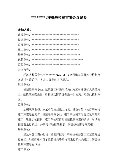 桩基会议纪要