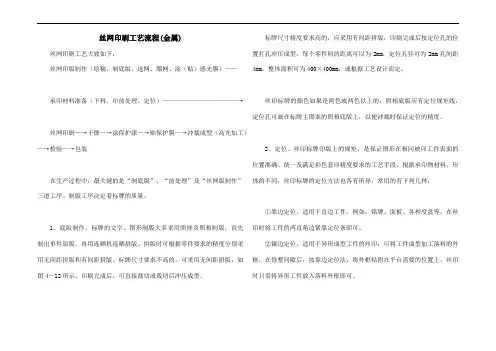 丝网印刷工艺流程(金属)