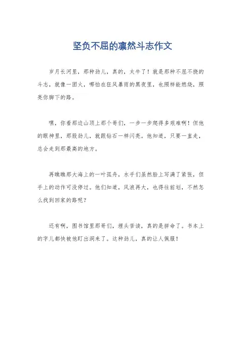 坚负不屈的凛然斗志作文