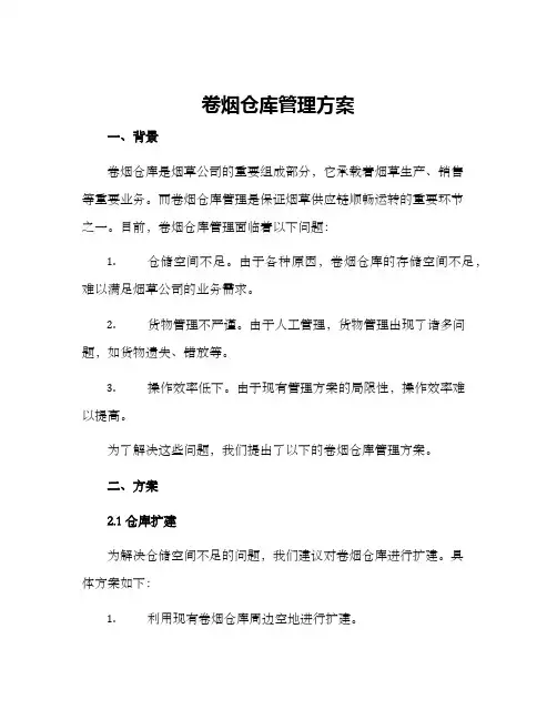 卷烟仓库管理方案