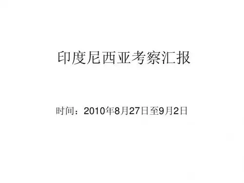 印度尼西亚考察汇报