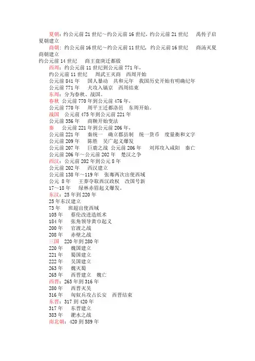 中国历史大事记