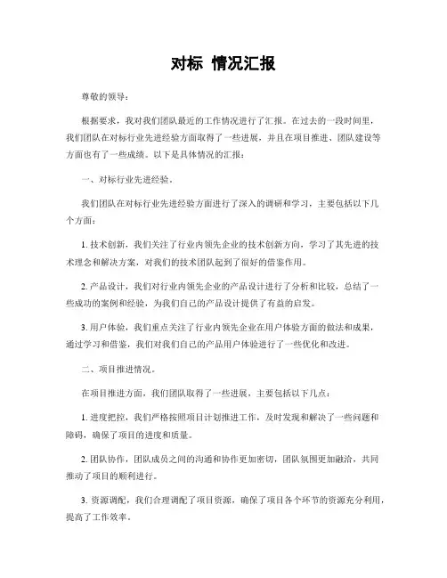 对标 情况汇报