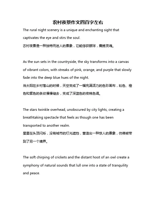 农村夜景作文四百字左右