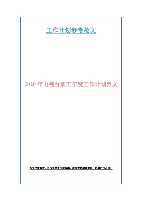 2020年电视台职工年度工作计划范文