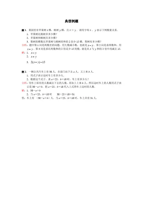 用字母表示数_典型例题五