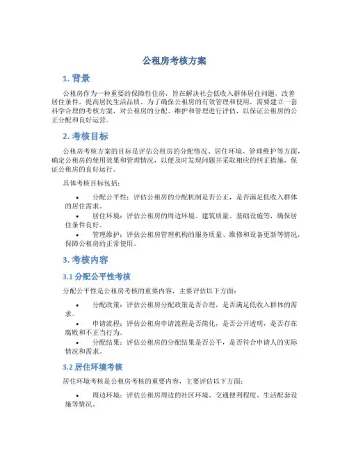 公租房考核方案
