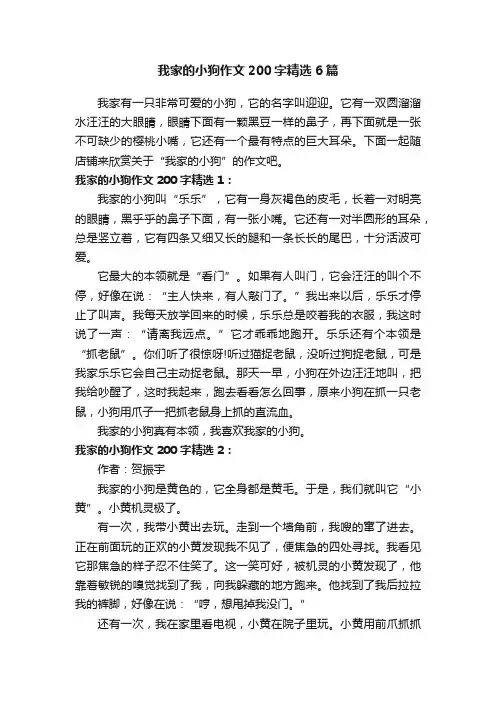 我家的小狗作文200字精选6篇