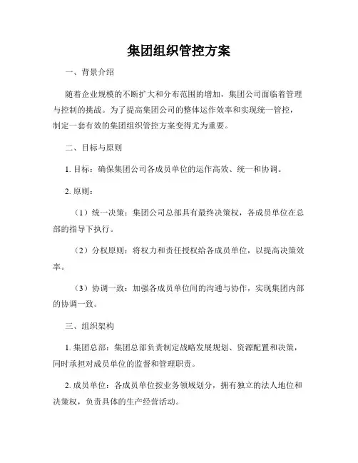 集团组织管控方案