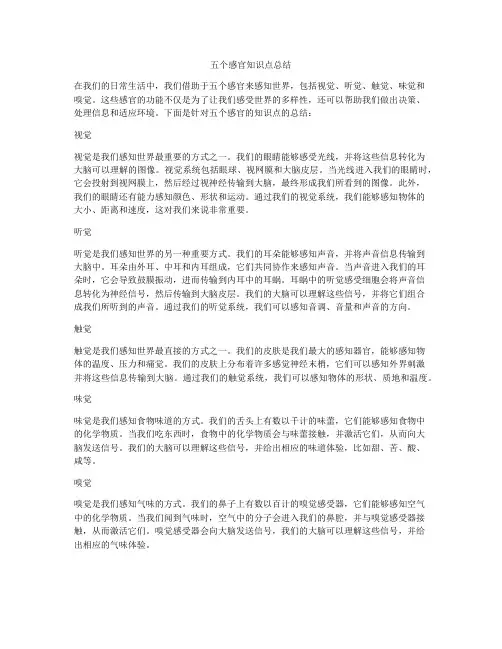 五个感官知识点总结
