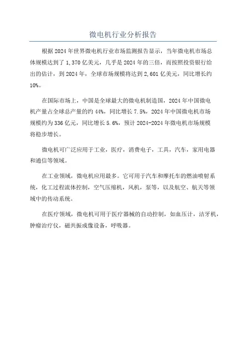 微电机行业分析报告