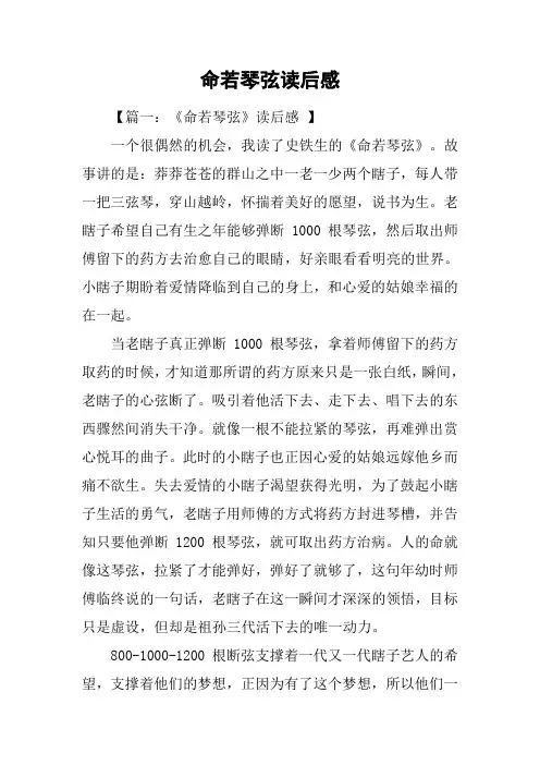 命若琴弦读后感
