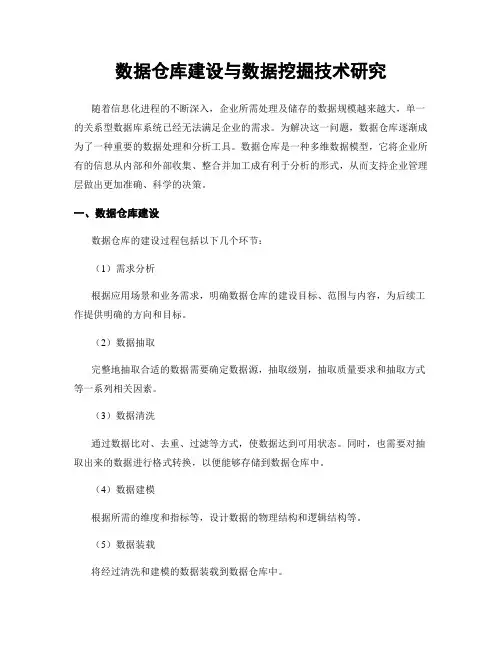 数据仓库建设与数据挖掘技术研究