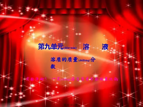 九年级化学下册 第9单元 实验活动5 一定溶质质量分数的氯化钠课件