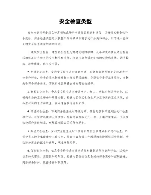 安全检查类型