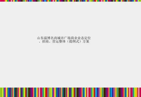 山东淄博名尚城市广场商业业态定位、招商、营运整体(提纲式)方案