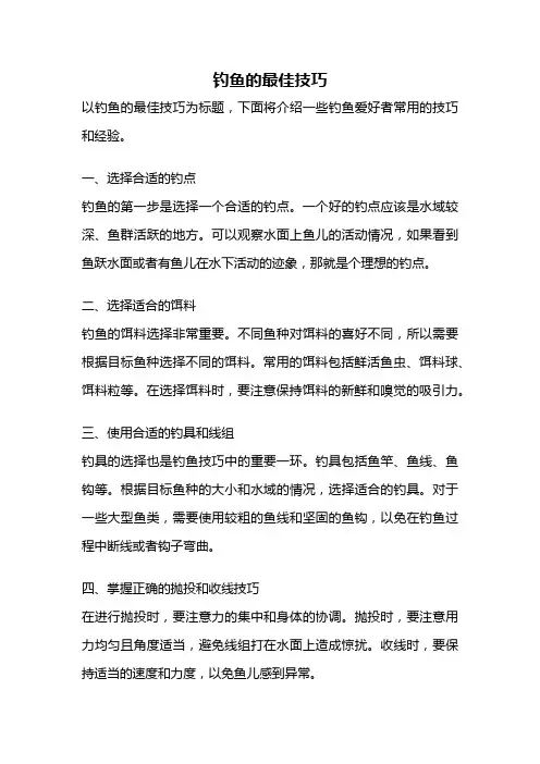 钓鱼的最佳技巧