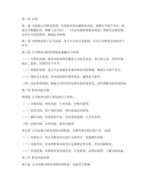 公司财务风险管理制度