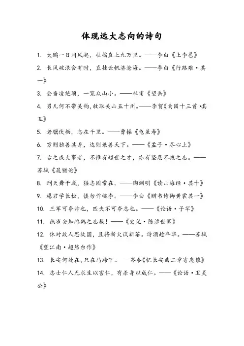 体现远大志向的诗句