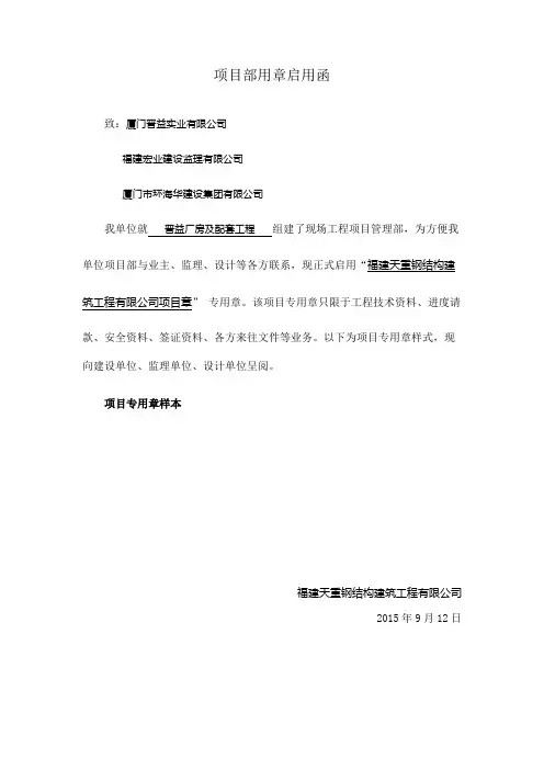项目章启用函