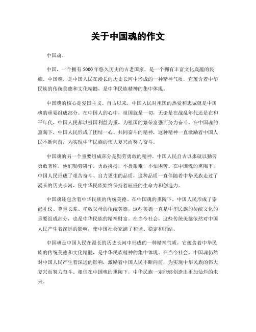 关于中国魂的作文