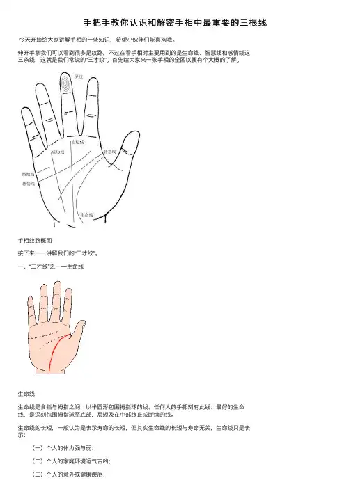 手把手教你认识和解密手相中最重要的三根线