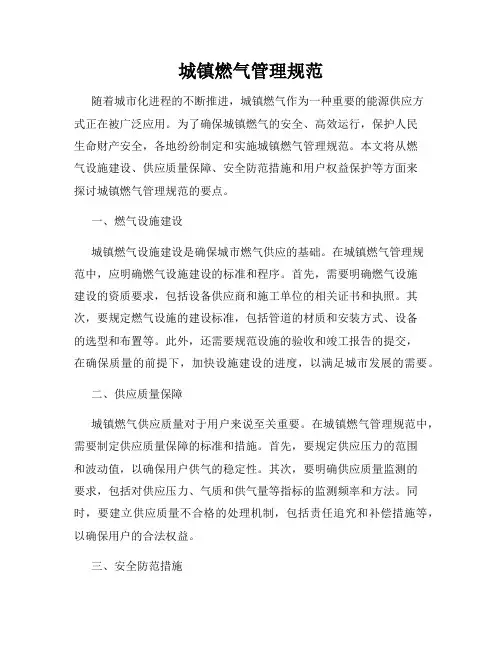 城镇燃气管理规范
