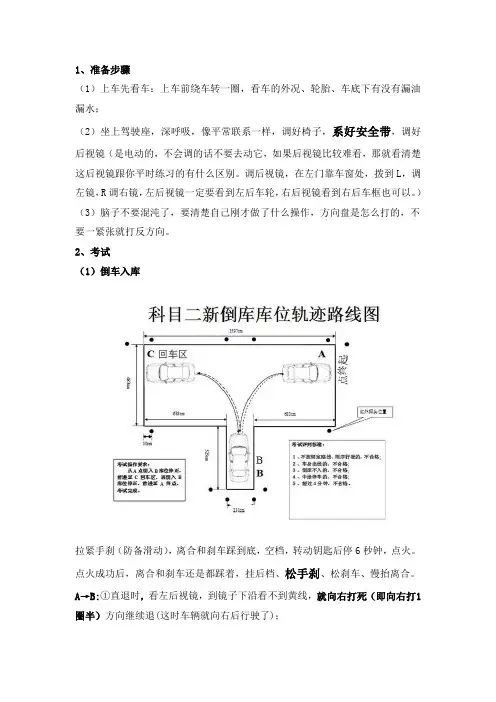 科目二考试攻略--CC个人总结