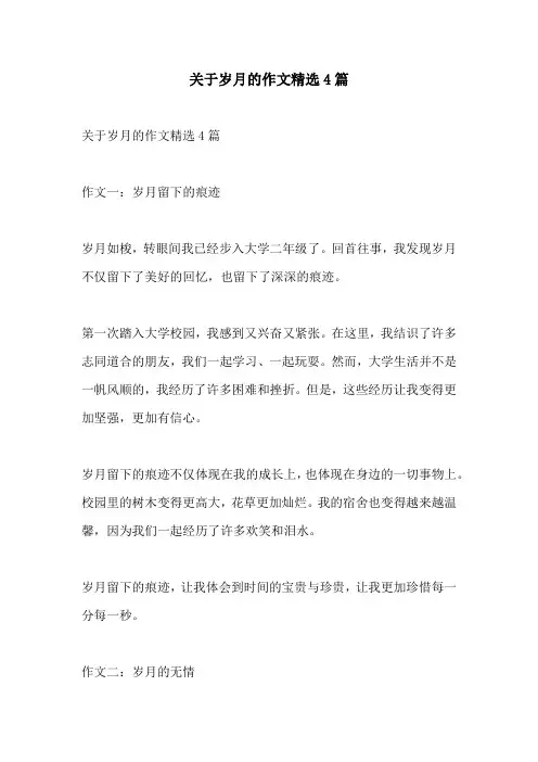 关于岁月的作文精选4篇