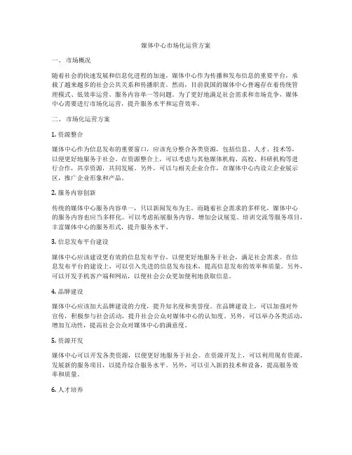 媒体中心市场化运营方案