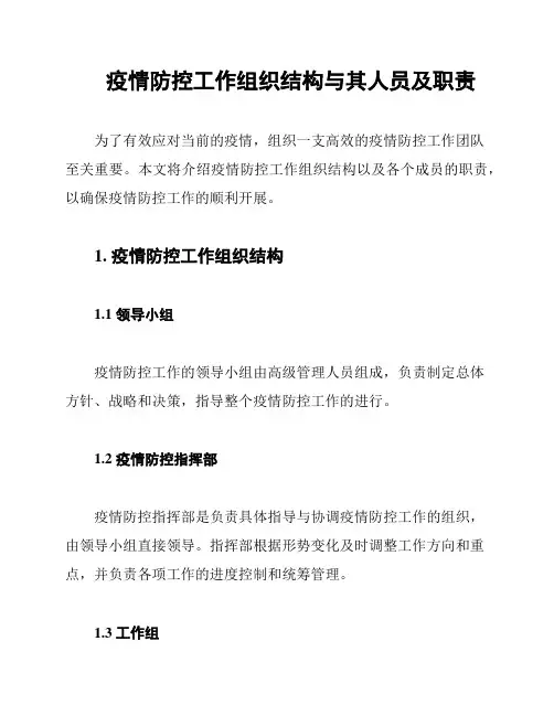 疫情防控工作组织结构与其人员及职责