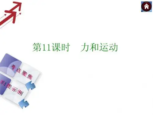 2014中考复习方案课件(考点聚焦+归类探究)：第11课时  力和运动(以2013年真题为例)