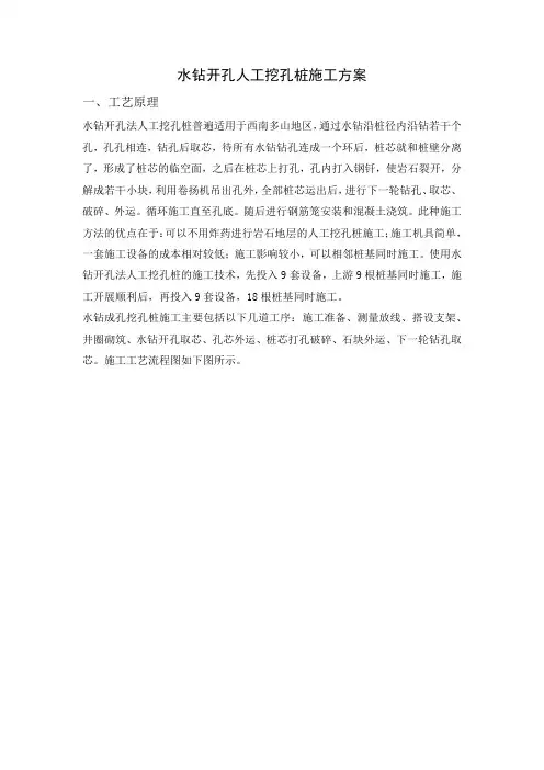 水钻开孔人工挖孔桩施工方案