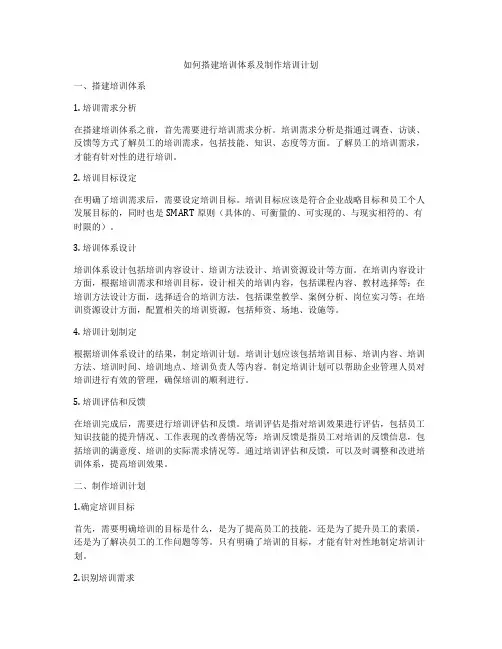 如何搭建培训体系及制作培训计划