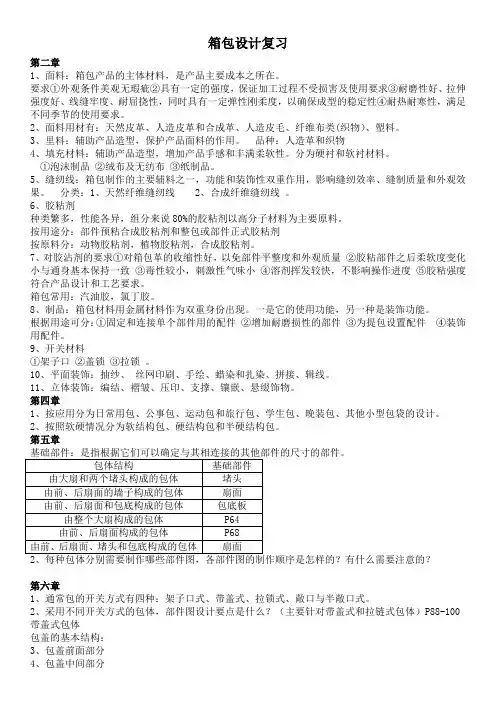 箱包设计复习资料