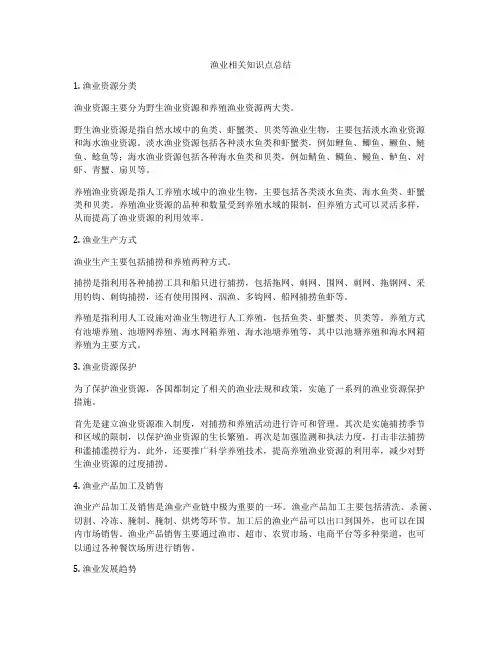 渔业相关知识点总结