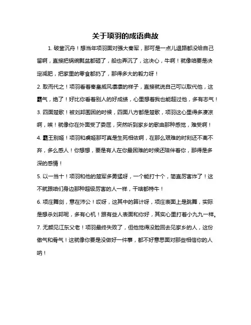 关于项羽的成语典故
