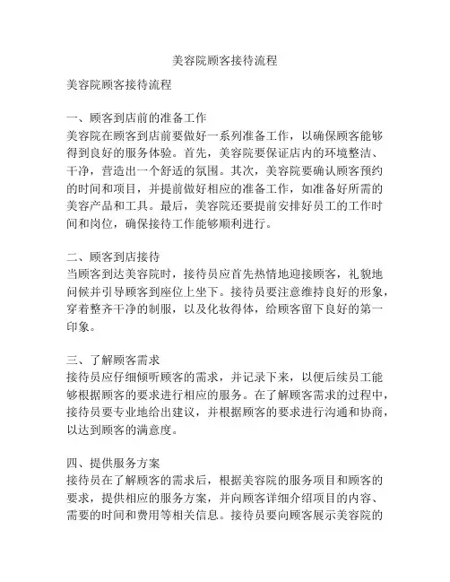 美容院顾客接待流程