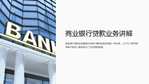 商业银行贷款业务讲解