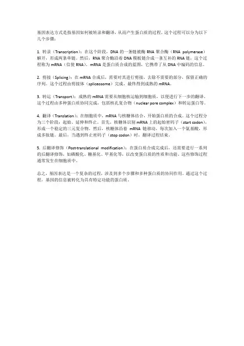 基因表达方式