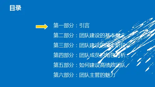 团队建设专题教学PPT
