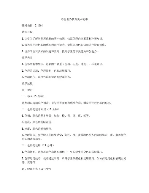 彩色世界教案美术初中